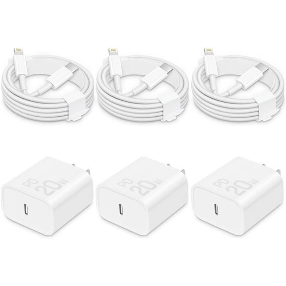 i Phone Charger Fast Charging-20W USB-C Block with 6 Ft Cord [MFi Certified]
